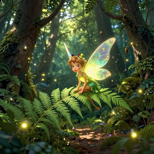 Fairy in Enchanted Forest Fern