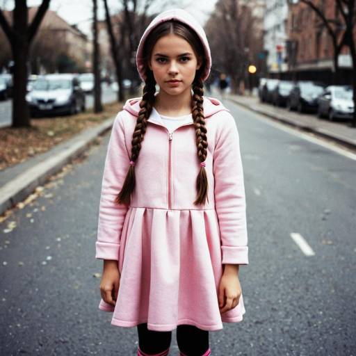 Charming Pink Girl Costume in Outdoor Setting