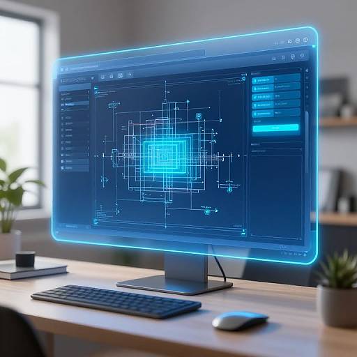 Futuristic Blueprint Editing Interface