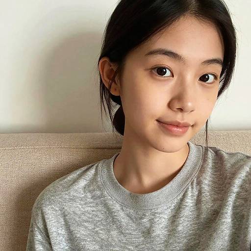 Portrait of Asian Person with Positive Canthal Tilt