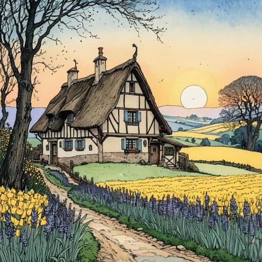 Charming Medieval Dutch Cottage at Sunset