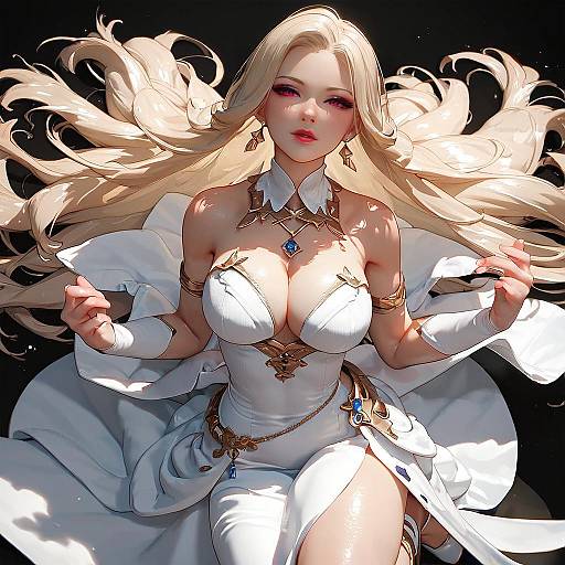 Detailed Blonde Anime Girl Portrait