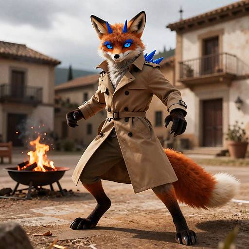 Photorealistic Furry Fox Secret Agent