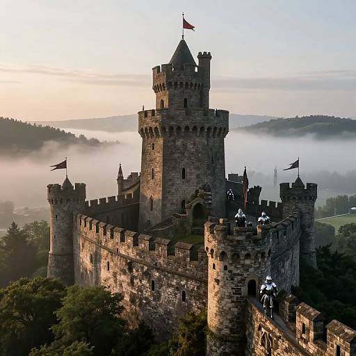 Medieval Castle at Misty Dawn