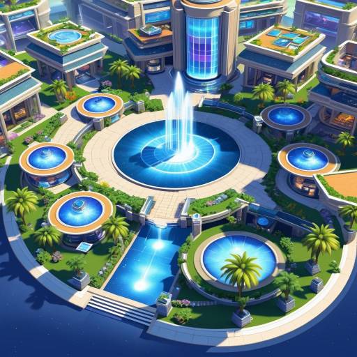 Isometric Plaza on a Spaceship Adventure