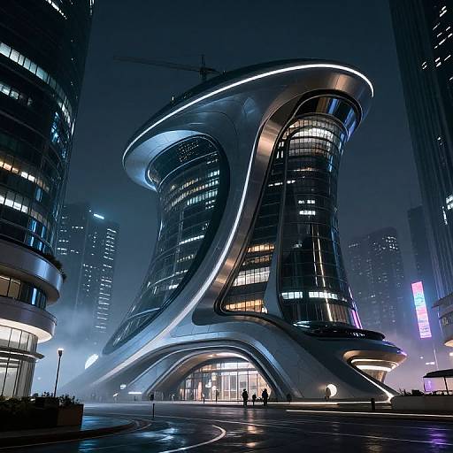 Futuristic Cyberpunk Cityscape Design