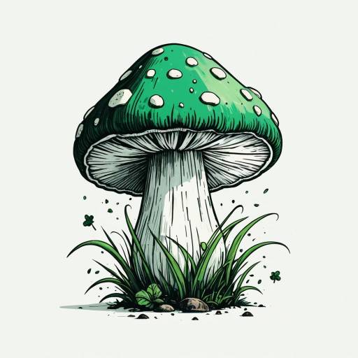Curious Mushroom Spirit in Anime Style