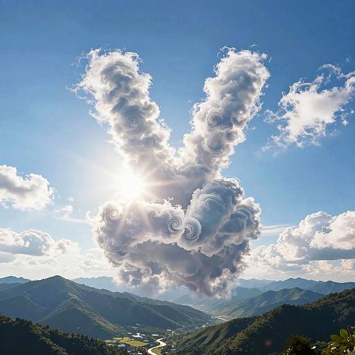 Upside Down Peace Sign in Sky