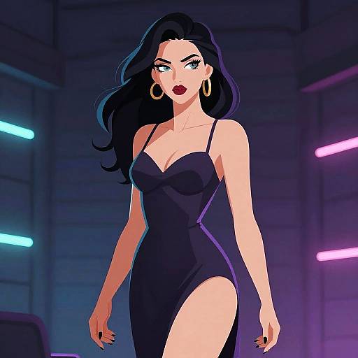 Neoclassical Synthwave Erotic Woman Illustration