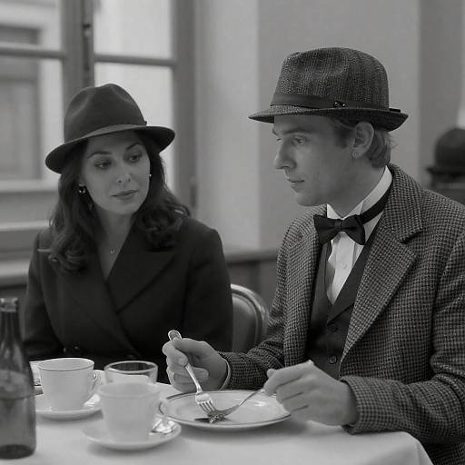 Intimate Black-and-White Table Scene