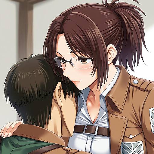 Illustration of Hange zoe, shingeki no kyojin in the style of Gachou