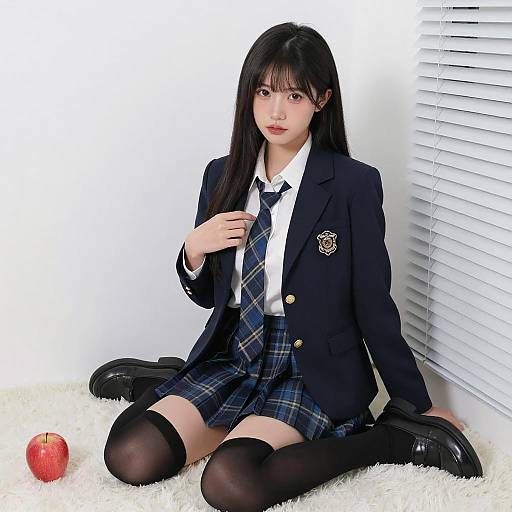 Asian Schoolgirl in Stylish Classroom Setting