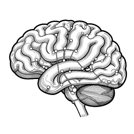 Abstract Brain Line Art AI