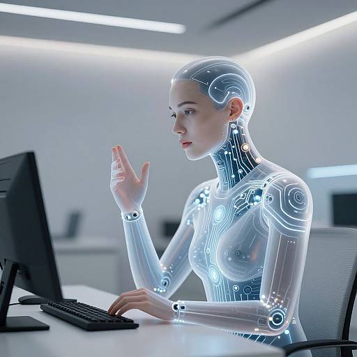Futuristic AI Assistant Listening Tech