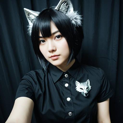 Cosplay Costume with Silver Wolf Brooch