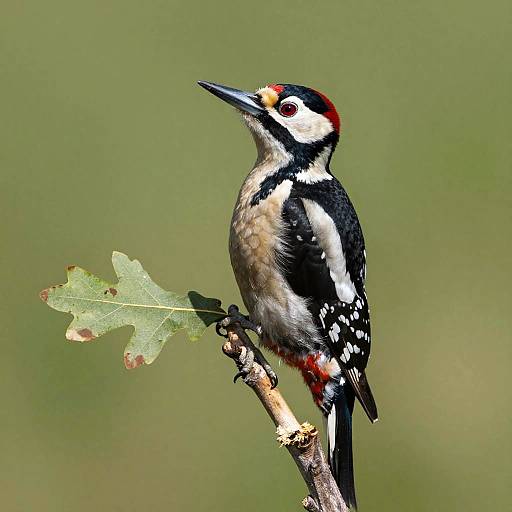 Realistic Woodpecker with Ruby Eyes