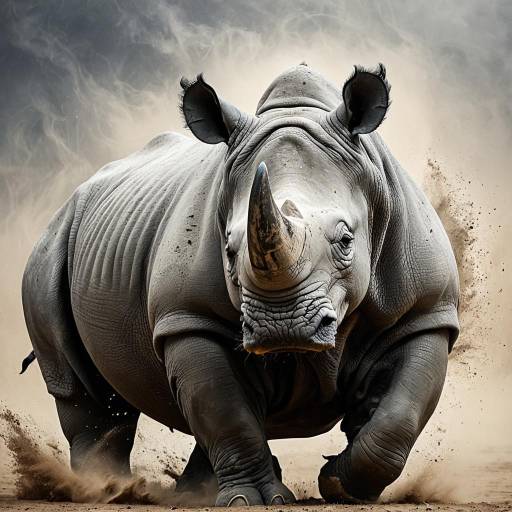 Majestic Dusty Rhino in Motion Majestic Dusty Rhino in Motion