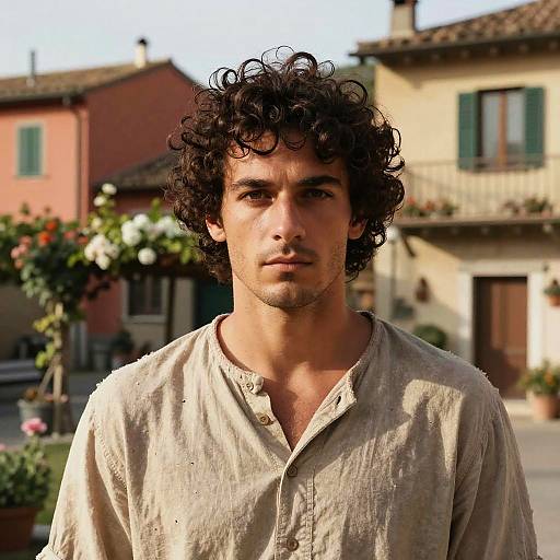Intense Portrait in Rustic Italian Village