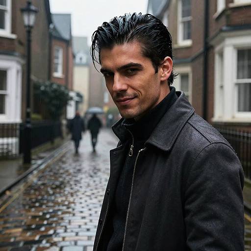 Moody Rain-Slick Victorian Assassin Portrait