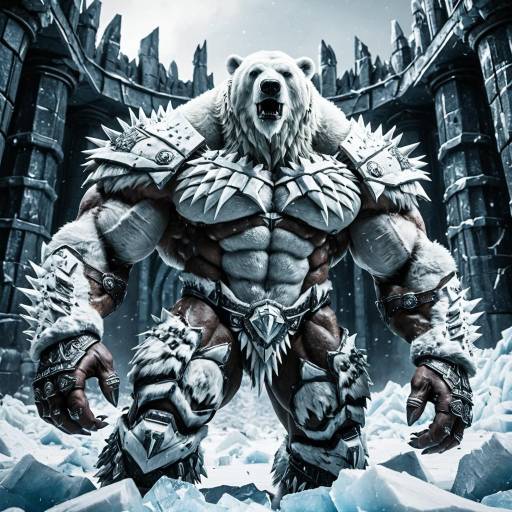 Titan-like Polar Bear Overlord in Spiked Bone Armor