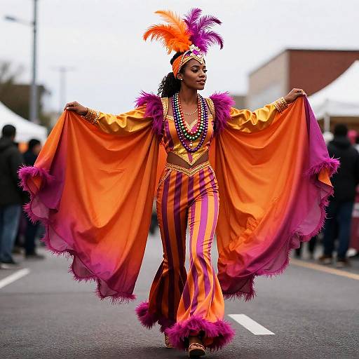 Vibrant Mardi Gras Carnival Attire
