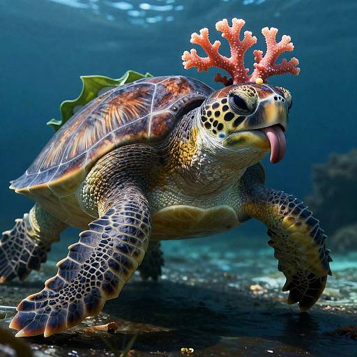 Bioluminescent Ancient Sea Turtle, Kelp Robe