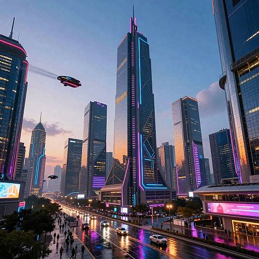 Surreal Futuristic Cyberpunk Cityscape