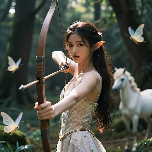 Ethereal Elf in a Mystical Woodland