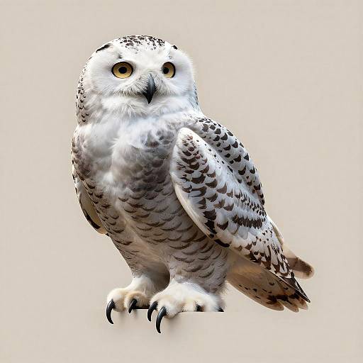 Snowy Owl in Soft Silver Gray