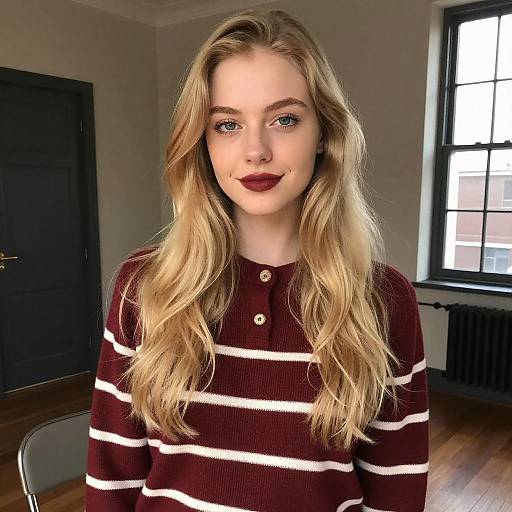 Young Woman in Red Sweater Portrait