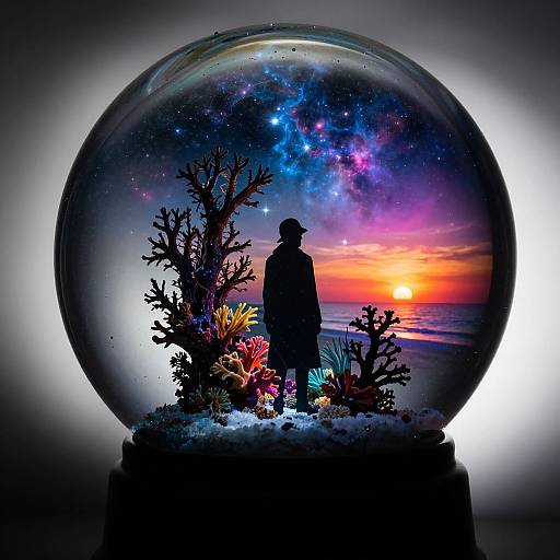 Triple Exposure Cosmic Reef Silhouette