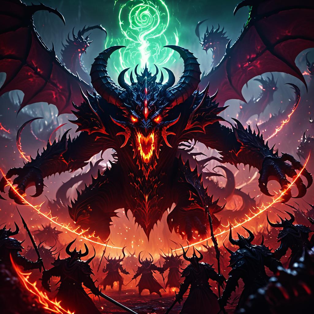 Dramatic Chaos Daemon Horde Illustration