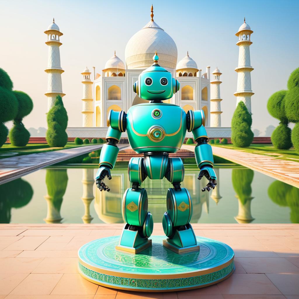 Joyful Robot at the Taj Mahal