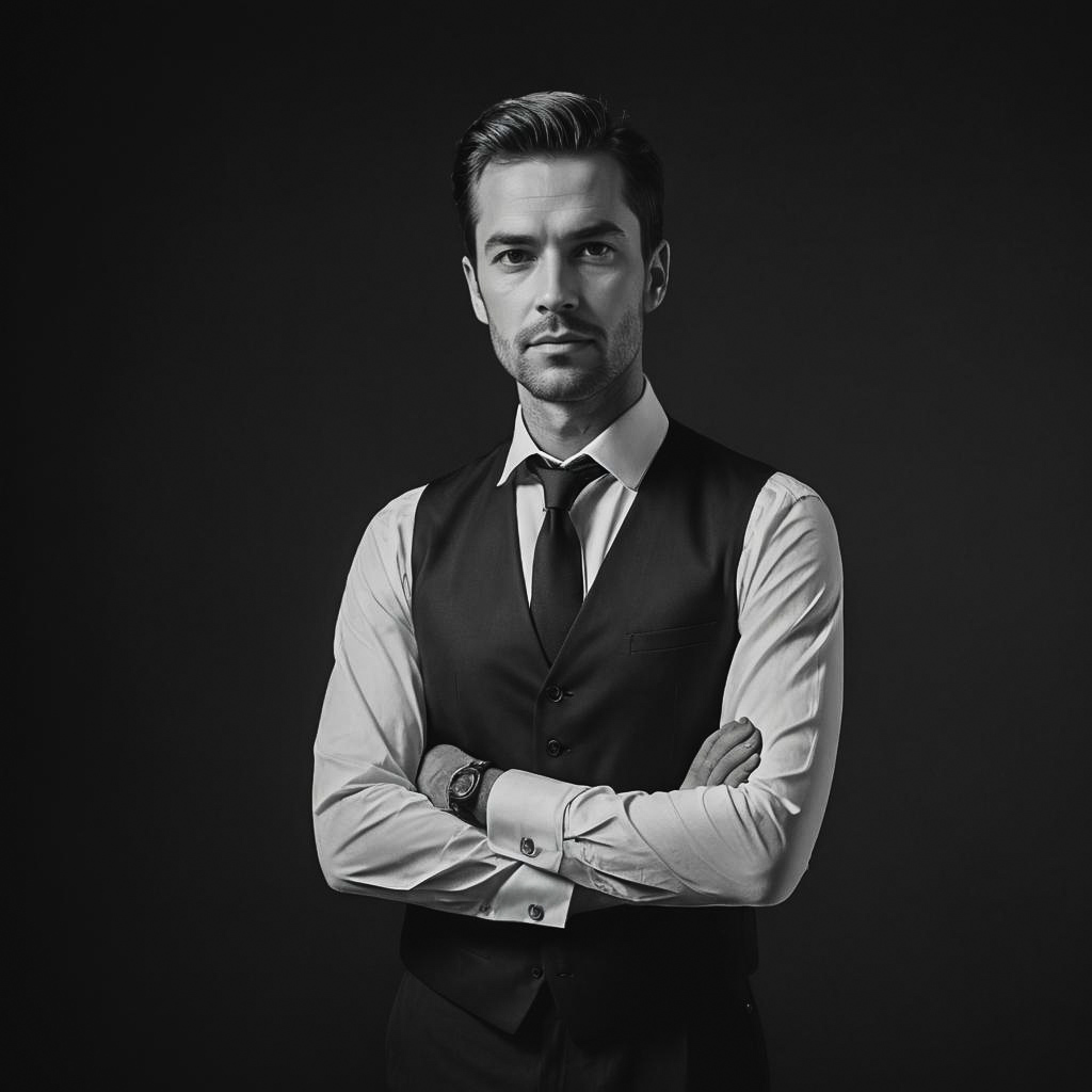 Stylish Monochrome Portrait of a Man