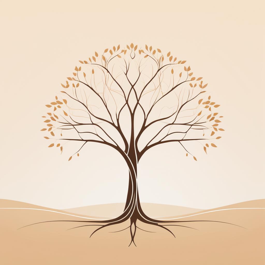 Elegant Minimalist Tree Line Art Design