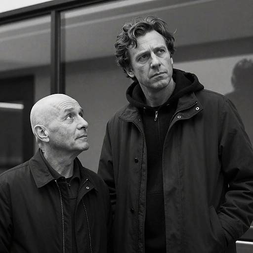 Bald and Wavy-Haired Men Indoor Portrait