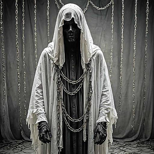 Creepy Ghost Halloween Outfit with Chains