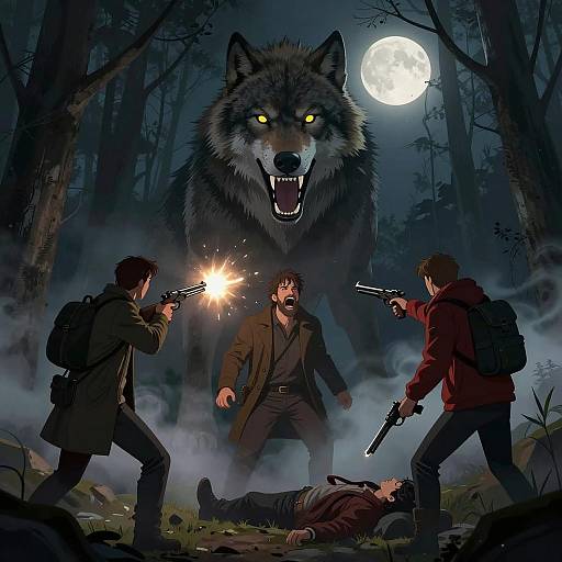 Werewolf Attack in Dark Forest