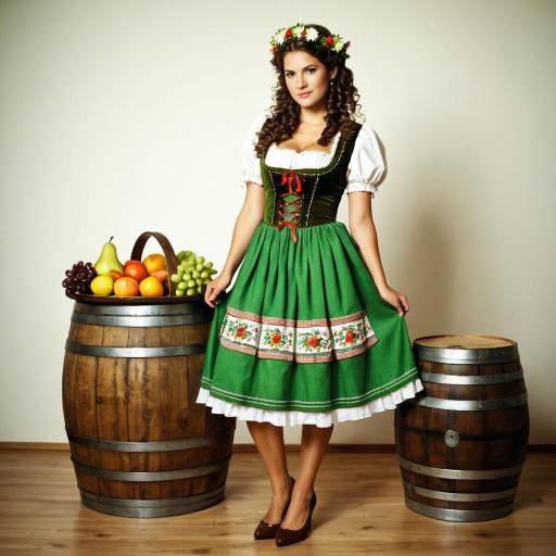 Elegant Oktoberfest Girl in Green Dress
