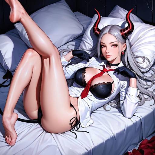 Seductive Demon Girl in Celestial Dreamscape