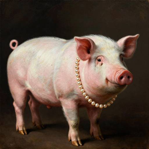 Renaissance Style Pig Portrait