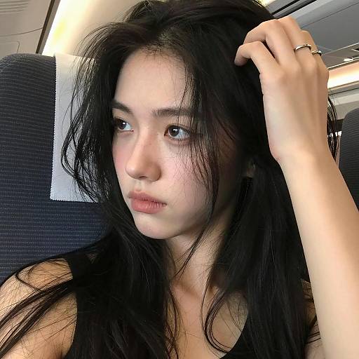 Intense Close-Up of a Pensive Woman