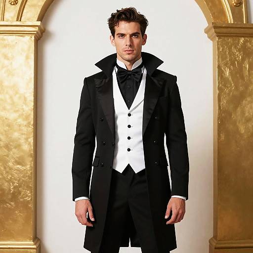 Man in Gothic Black and White Costume