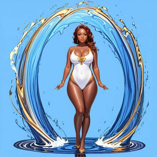 Elegant Stout Woman in Swimsuit Pose Elegant Stout Woman in Swimsuit Pose