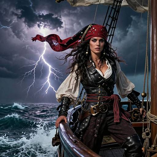 Epic Female Pirate in Storm