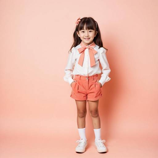Smiling Young Girl in Pink Shorts