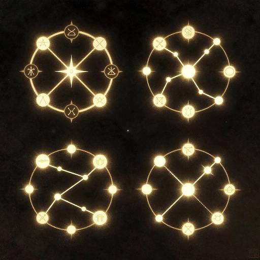 Glowing Chinese Constellation Symbols