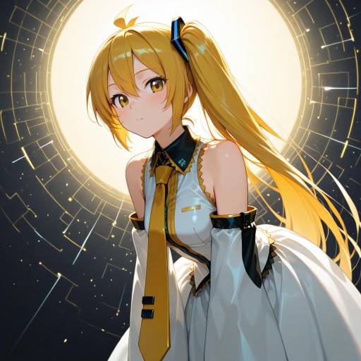 Illustration of Akita neru, vocaloid in the style of Satsumapotato