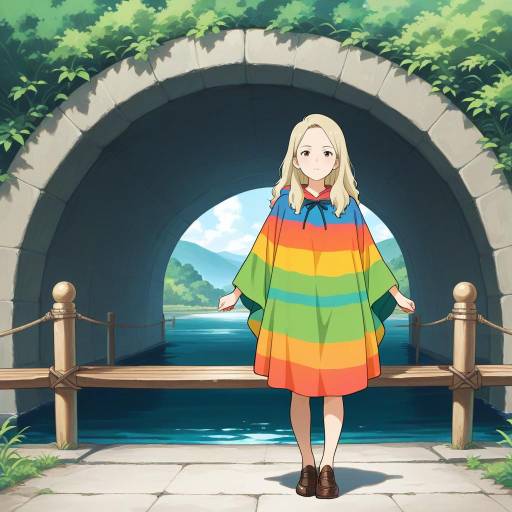 Young Girl in a Ghibli-Inspired Scene