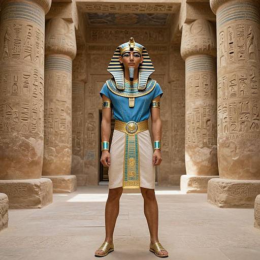 Ancient Egyptian Pharaoh in Grand Temple